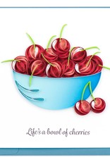 Quilling Card Quilled Bowl of Cherries Greeting Card