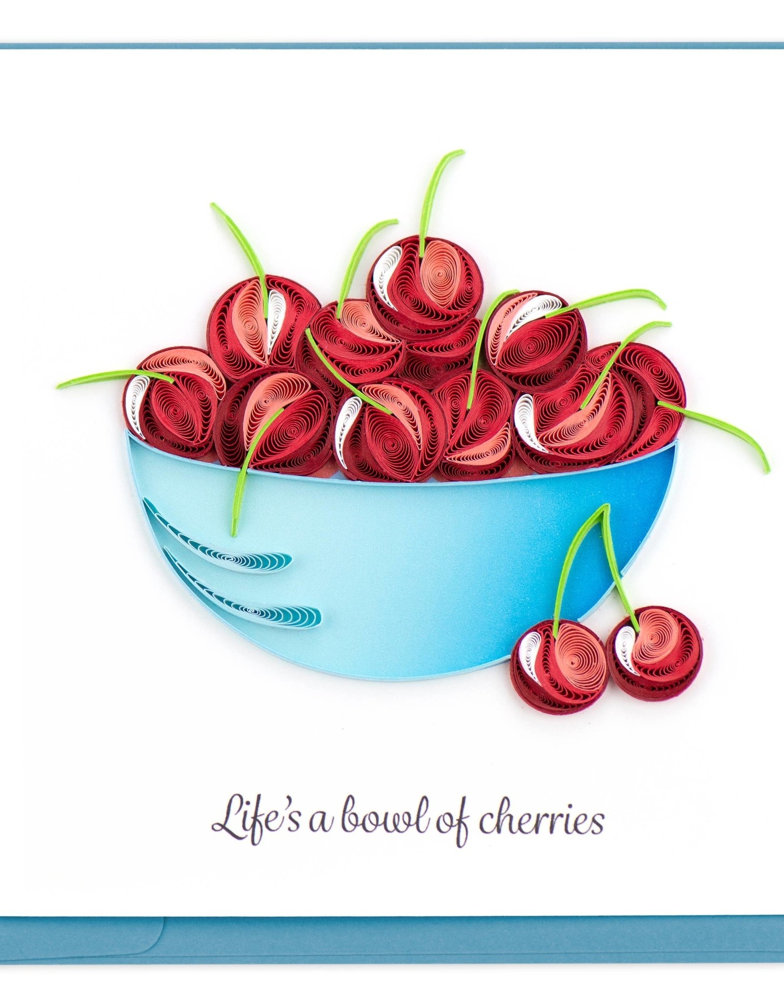 Quilling Card Quilled Bowl of Cherries Greeting Card