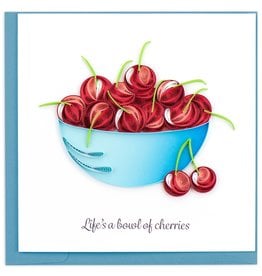 Quilling Card Quilled Bowl of Cherries Greeting Card