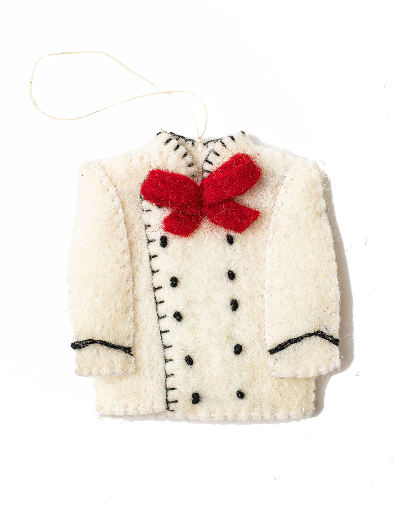 Global Goods Partners Chef's Jacket Felted Ornament