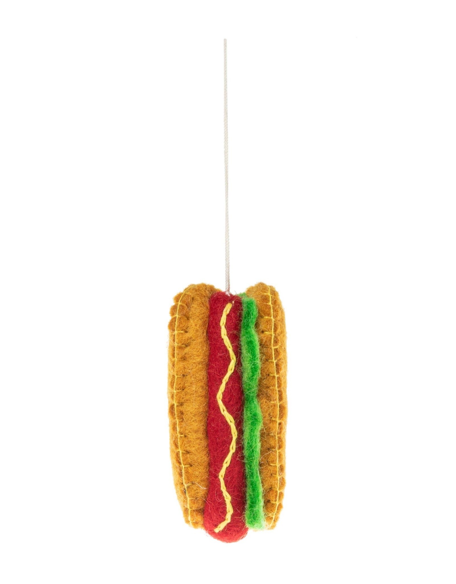 Global Goods Partners Hot Dog Felted Ornament