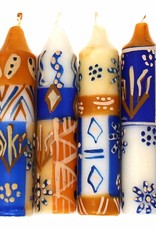 Global Goods Partners Shabbat Candles Hand painted Durra Design