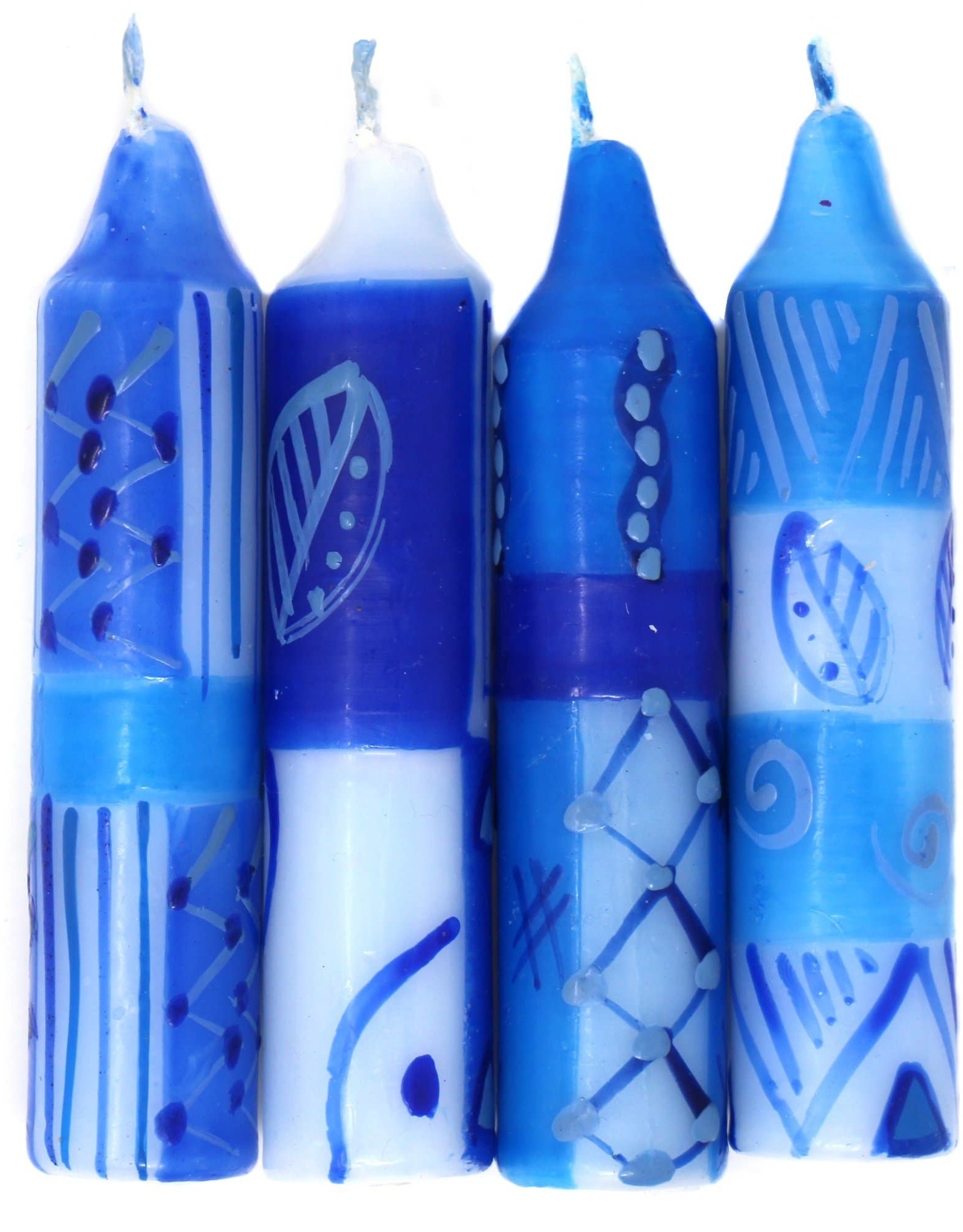 Global Goods Partners Shabbat Candles Handpainted Feruzi Design