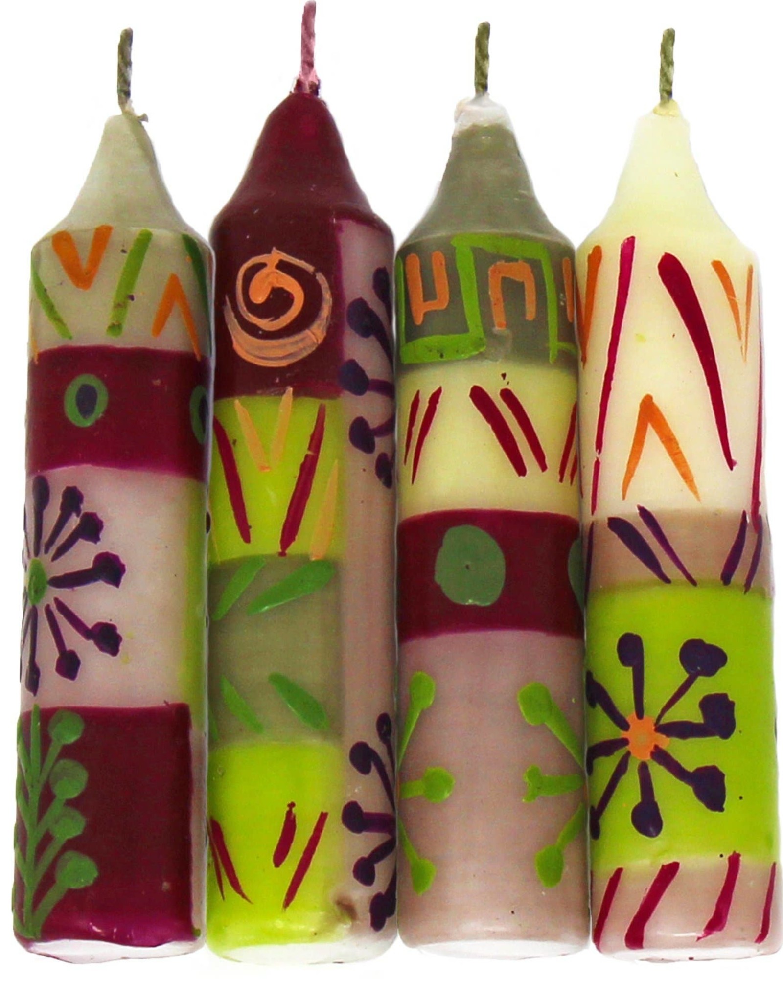 Global Goods Partners Shabbat Candles Handpainted Kileo Design