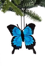 Silk Road Bazaar Blue Butterfly Ornament