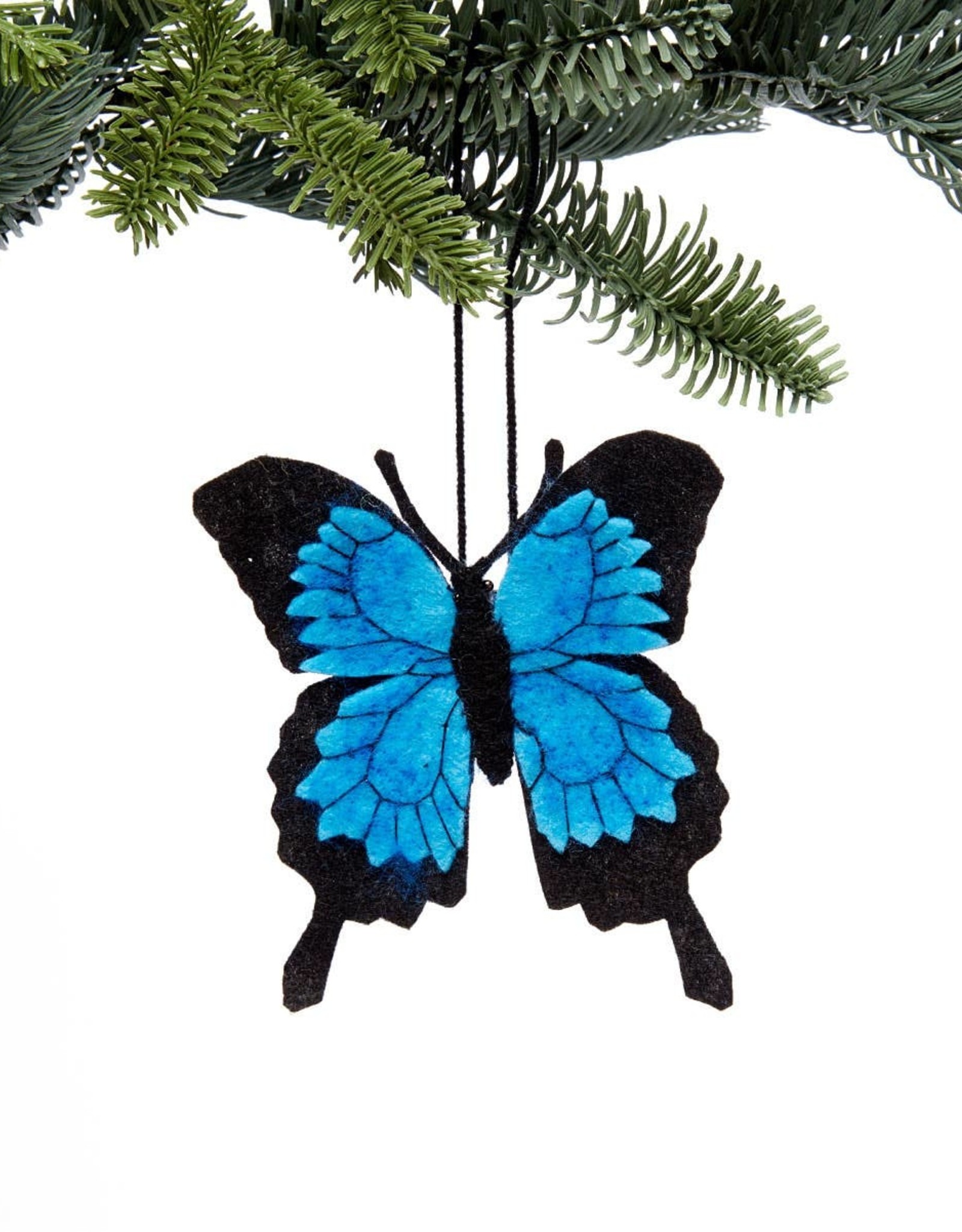 Silk Road Bazaar Blue Butterfly Ornament
