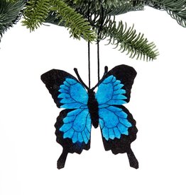Silk Road Bazaar Blue Butterfly Ornament