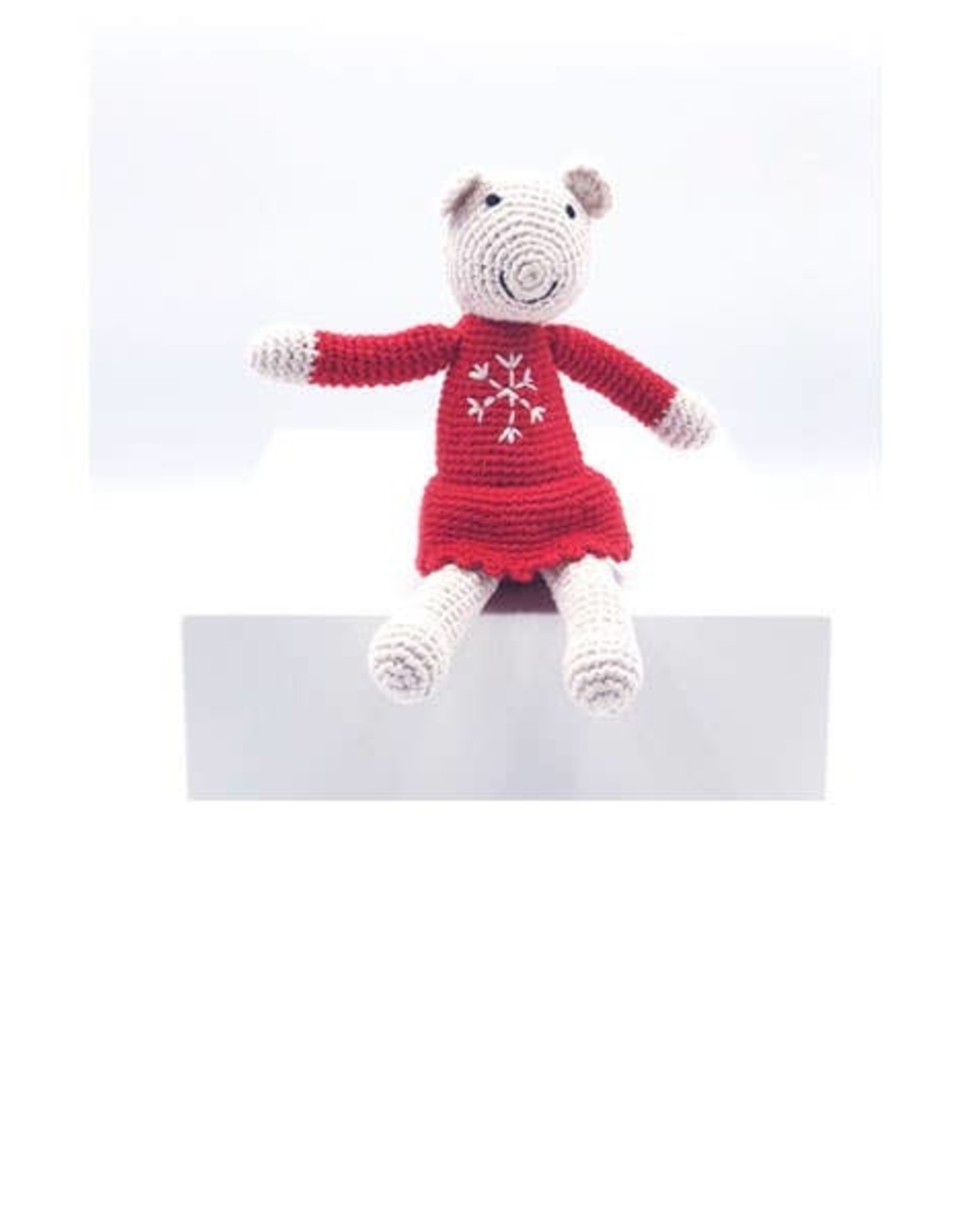 Pebble Mouse Rattle Red Large