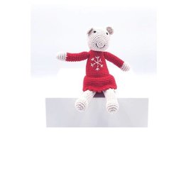 Pebble Mouse Rattle Red Large