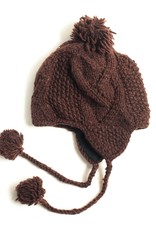 Ganesh Himal Cable Knit Earflap Wool Hat