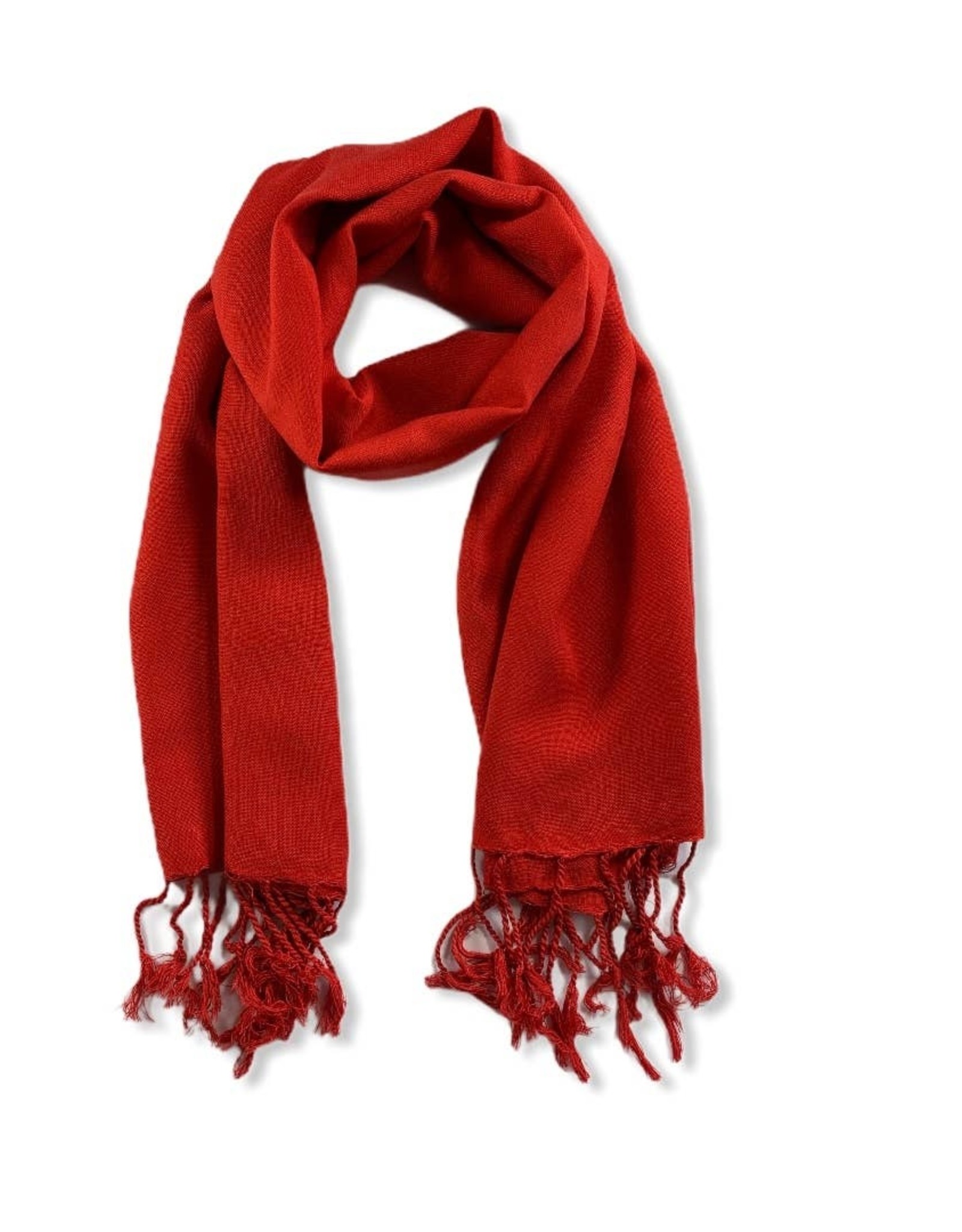 Dandarah Small Solid Handwoven Scarf - Red