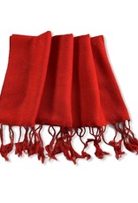 Dandarah Small Solid Handwoven Scarf - Red