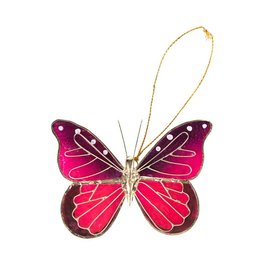 Ten Thousand Villages Pink Butterfly Capiz Ornament