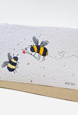 Koru Street Growing Paper Greeting Card - Bee Kind