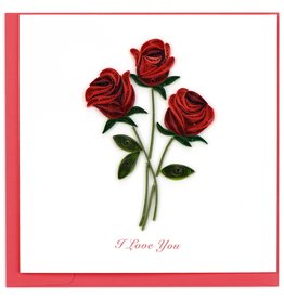 Quilling Card NIQUEA.D Quilled Roses Valentine's Day Card