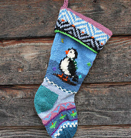 Ganesh Himal Christmas stocking adorned with a puffin!