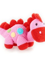 Pebble Steggy Dino Rattle Pink