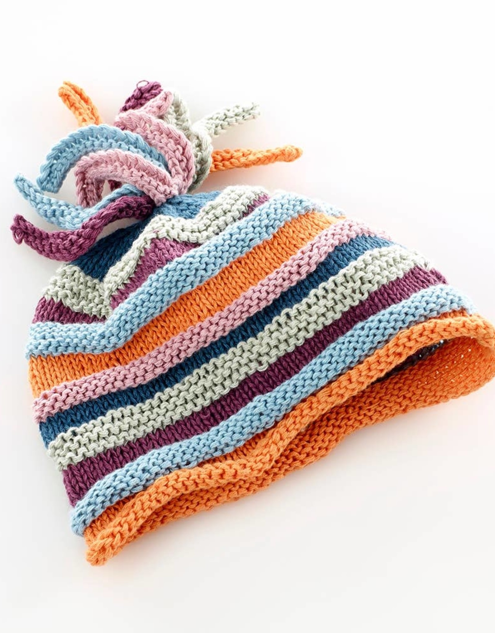 Pebble Rainbow Stripey Hat Organic Small