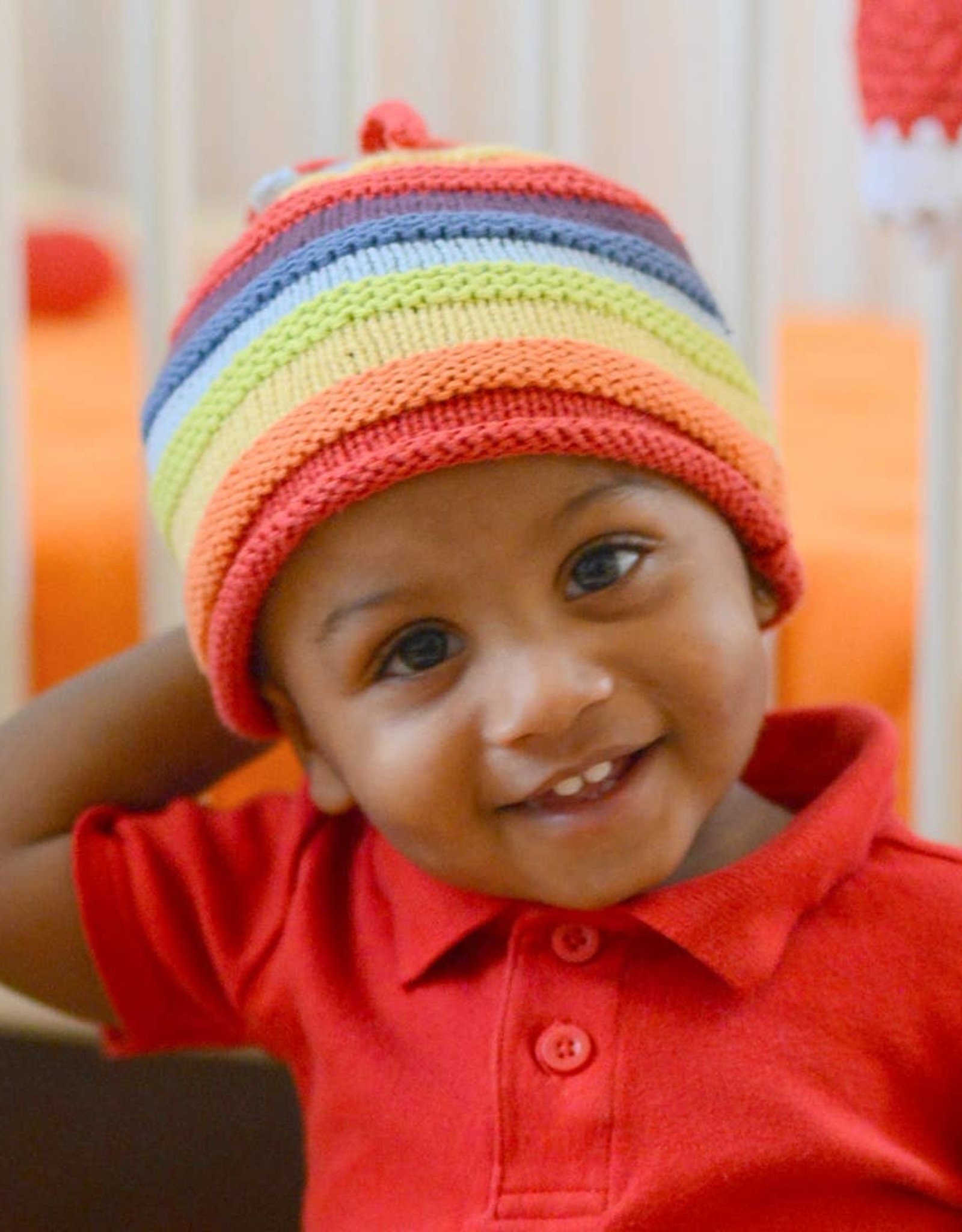 Pebble Rainbow Stripey Hat (1 - 2 years)