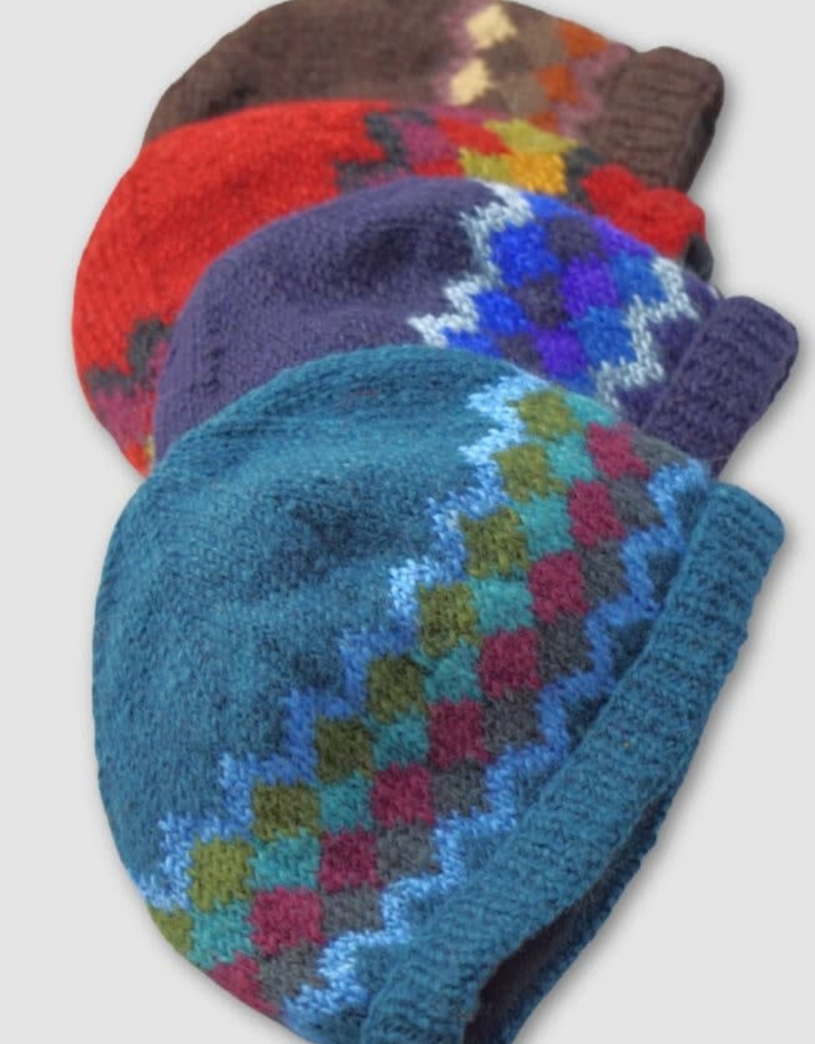 Ganesh Himal Diamond Knit Pattern Wool Hat