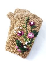 Ganesh Himal Embroidered Flower Fingerless Gloves
