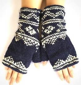 Ganesh Himal Nordic design wool fingerless gloves