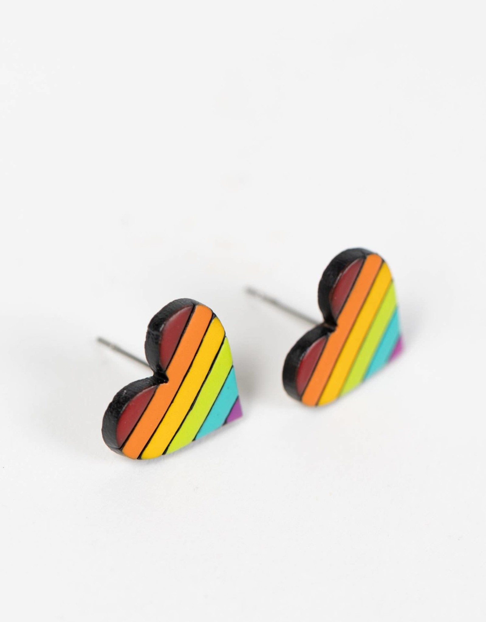 Ten Thousand Villages Rainbow Heart Gourd Earrings
