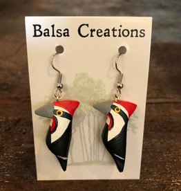Women of the Cloud Forest Pileated Woodpecker Balsa Earrings