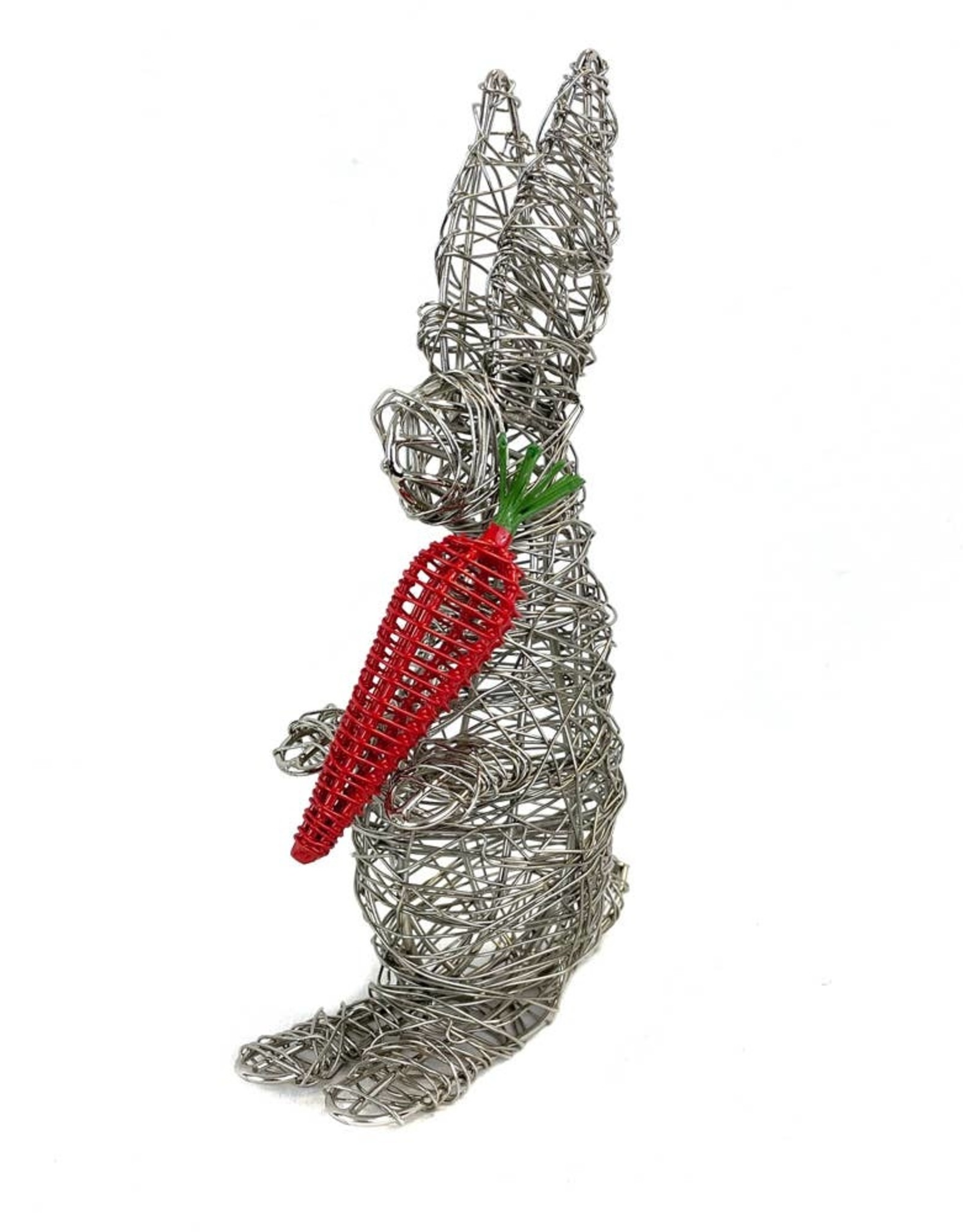 Mira Fair Trade Wrapped Wire Bunny with Red Carrot
