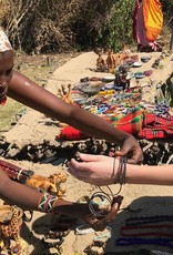 Global Crafts Maasai Bead Unisex Wrap Bracelet - Black