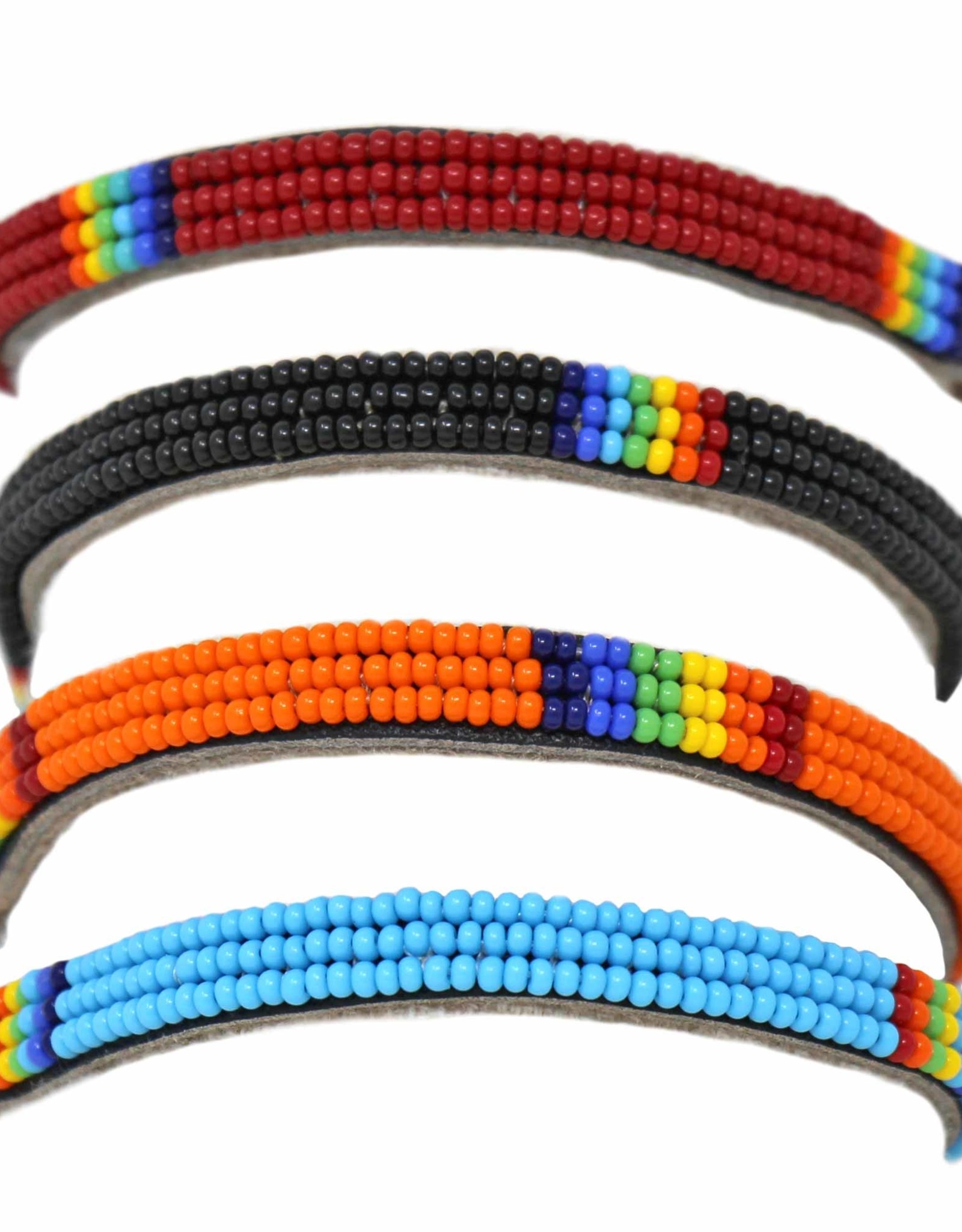 Global Crafts Maasai Bead Unisex Wrap Bracelet - Black