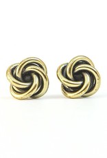 Fair Anita Twisted Knot Studs Earrings - Brass