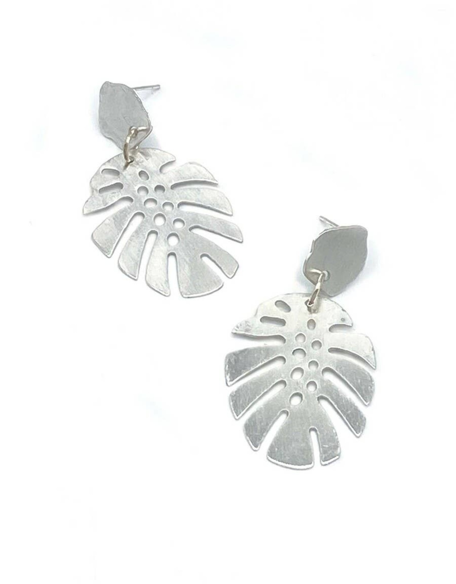 Fair Anita Monstera Earrings  - Silver