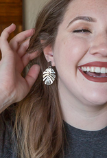 Fair Anita Monstera Earrings  - Silver