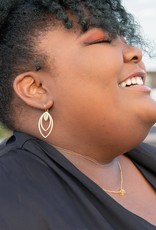 Fair Anita Leaf Drop Garnet Earrings | Silver