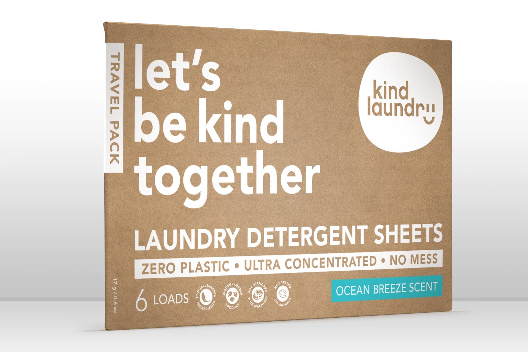 Laundry Detergent Sheets Travel Pack Ocean Breeze 6 Loads Bunyaad