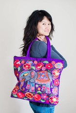 Lucia's Imports Elephant Embroidered Tote Bag