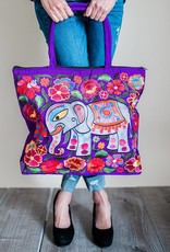 Lucia's Imports Elephant Embroidered Tote Bag
