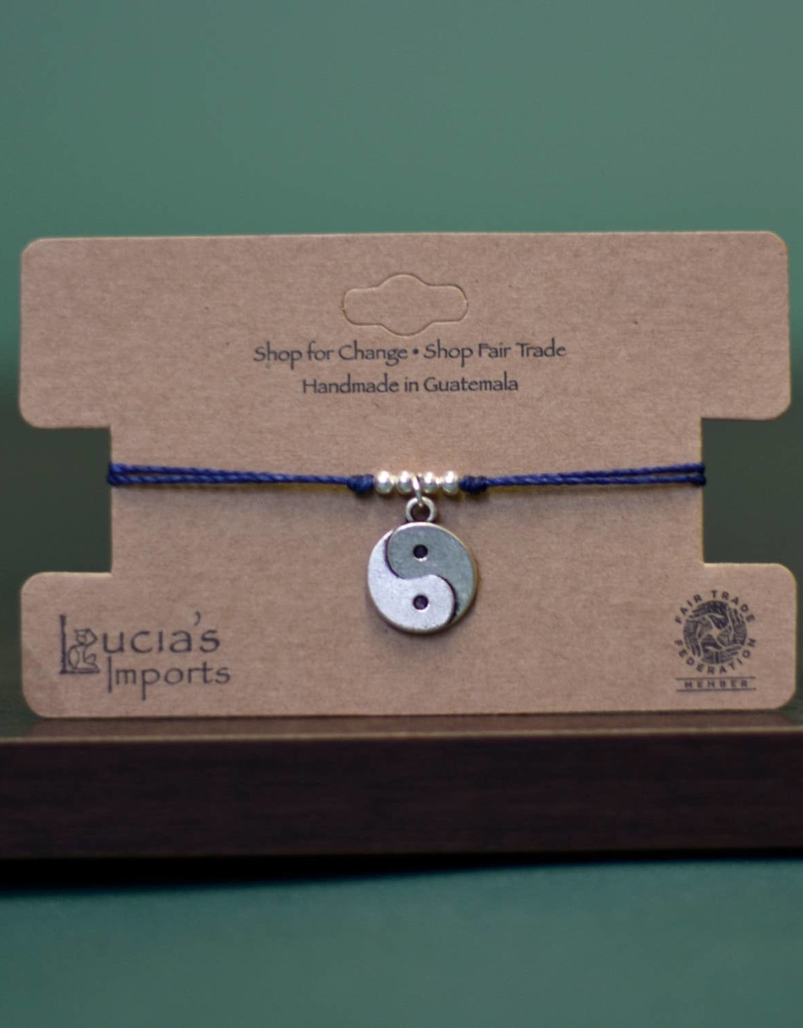 Lucia's Imports Yin Yang String Charm Bracelet - Assorted Colors