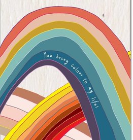 Koru Street Growing Paper Greeting Card - Rainbow