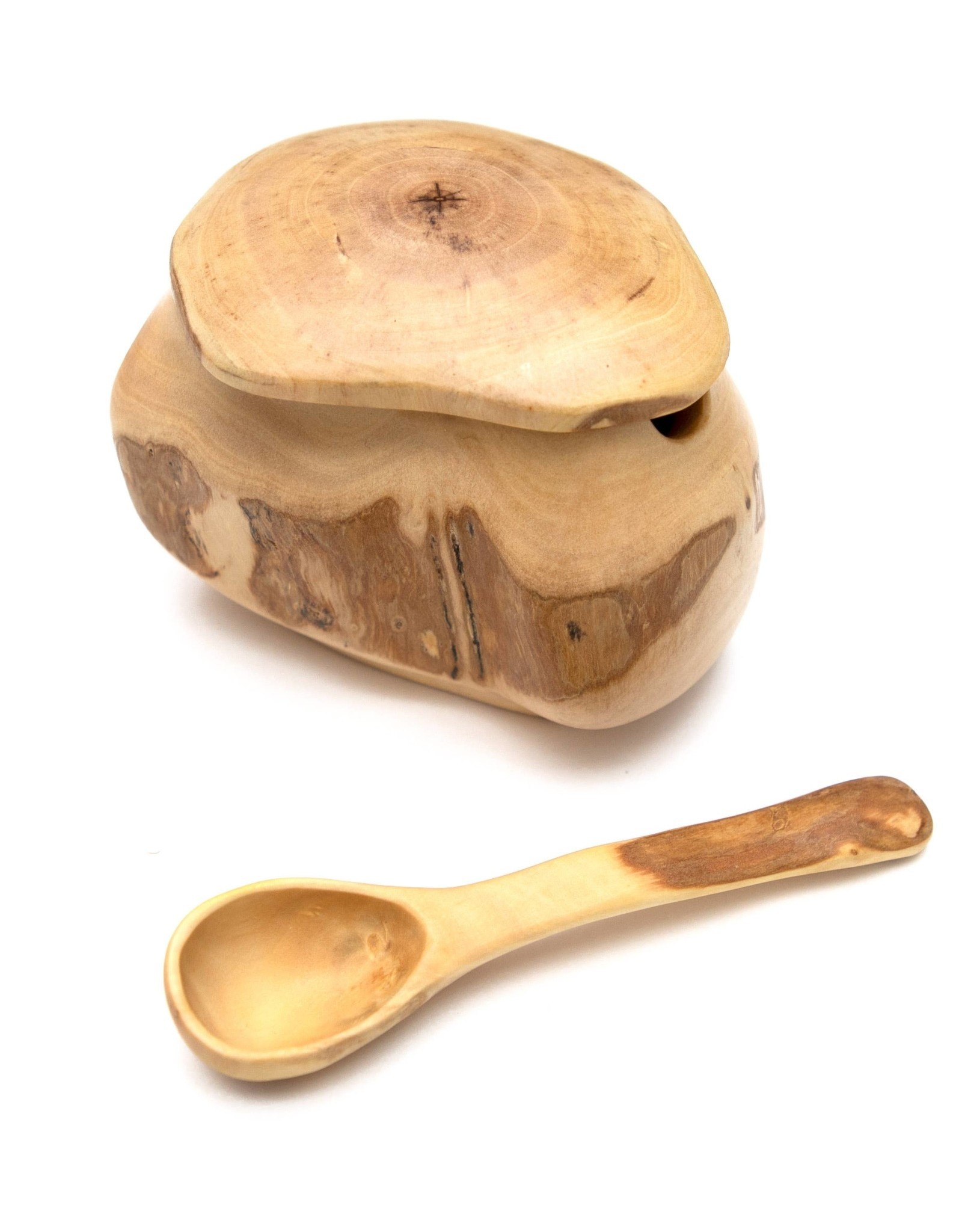 Upavim Crafts Repurposed Coffeewood Sugar Bowl and Spoon