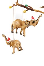 Swahili African Modern Santa's Little Elephant Helper Ornament