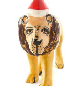 Swahili African Modern Santa's Little Lion Helper Sculpture