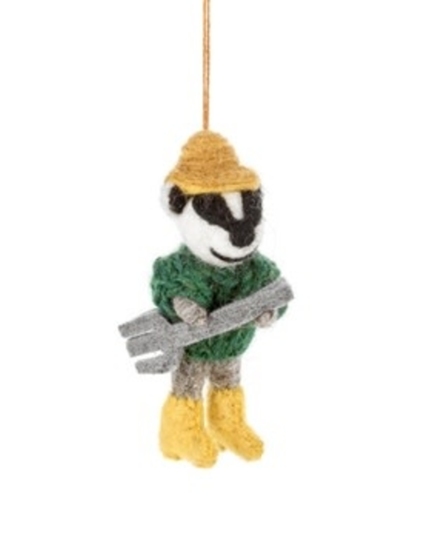 Felt So Good Boris The Felt Gardening Badger Ornament