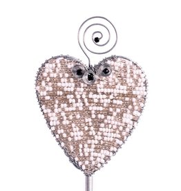 Swahili African Modern Hand Beaded Heart Wall Hook