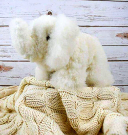 Blossom Inspirations Elephant Alpaca Fur Toy - White