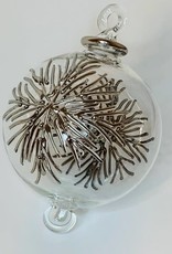 Dandarah Blown Glass Ornament - Frozen Silver