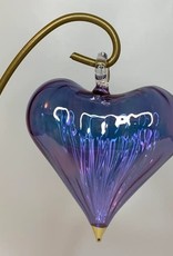 Dandarah Blown Glass Ornament - Periwinkle Heart