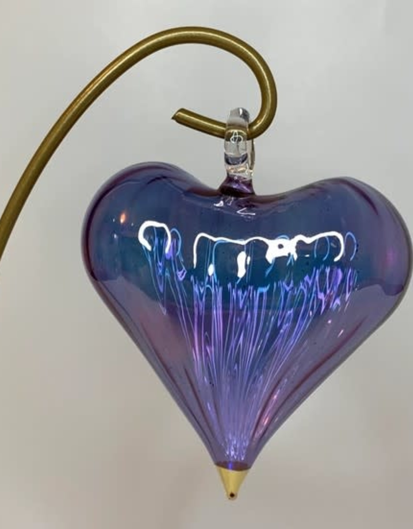 Dandarah Blown Glass Ornament - Periwinkle Heart