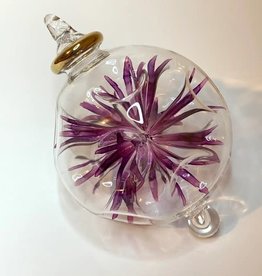 Dandarah Blown Glass Ornament - Mauve Blossoms